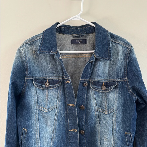 Distressed Classic Blue Jean Jacket - Picture 3 of 4